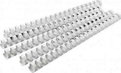 DSB Plastic Spine / Spiral Bookbinding 25mm Πλαστικό Σπιράλ Λευκό 25mm 50pcs