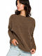 BE Knit Women's Long Sleeve Sweater Brown