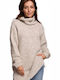 BE Knit Damen Langarm Pullover Rollkragen Beige