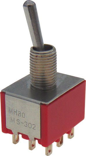 Διακοπτης Toggle On-on Mini Τριπολικος 9p 2a/250v Mts-302-a1 Ynx