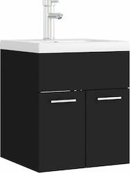 vidaXL Bench with sink L41xW38.5xH46cm Black