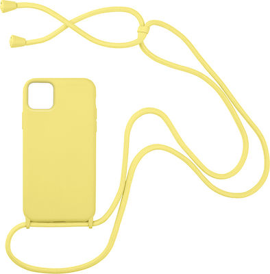 Sonique Carryhang Back Cover Silicone 0.5mm with Strap Yellow (iPhone 11)