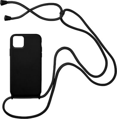 Sonique Carryhang Back Cover Silicone 0.5mm with Strap Black (iPhone 11 Pro Max)