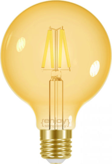 Elvhx LED-Lampe 7.5W für Fassung E27 und Form G95 Warmes Weiß 600lm Dimmbar