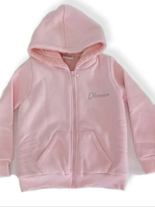 Trax Girls Hooded Sweatshirt with Zipper Pink