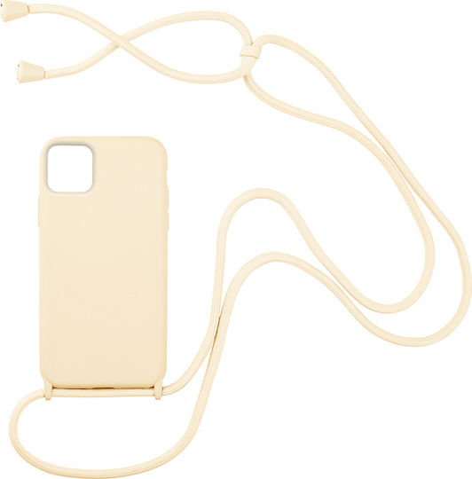 Sonique Carryhang Umschlag Rückseite Silikon 0.5mm mit Band Beige (iPhone 12 Pro Max)