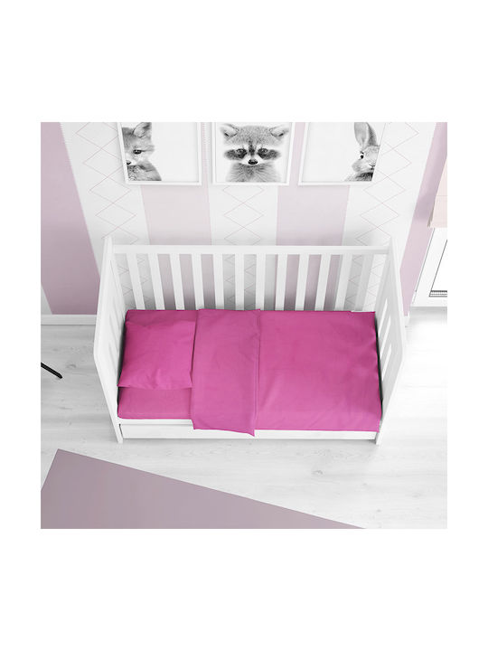 Dimcol Solid Baby Sheet Crib Cotton Fitted Fuch...