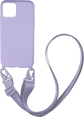 Sonique Carryhang Liquid Strap Back Cover Σιλικόνης με Λουράκι Λιλά (iPhone 11)