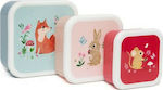 Petit Monkey Woodland Kids Set Lunch Plastic Box Multicolour PTM-