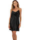 Secret Point Damen Nachthemd Schwarz 306