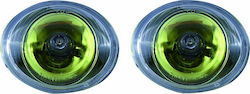 Carman Round Headlights Car Universal with White Lighting 2pcs