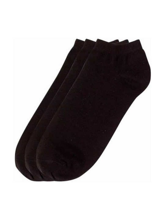 ME-WE Damen Einfarbige Socken Schwarz 3Pack