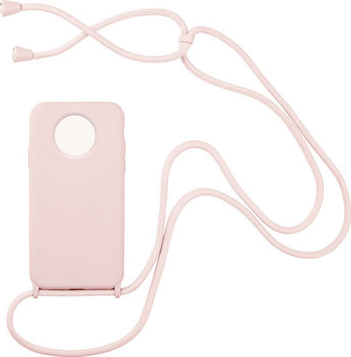 Sonique Carryhang Back Cover Silicone 0.5mm with Strap Pink (Redmi Note 9T)