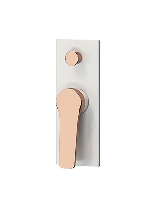 Karag Andare Built-In Mixer for Shower with 2 Exits Bianco/Rose Gold