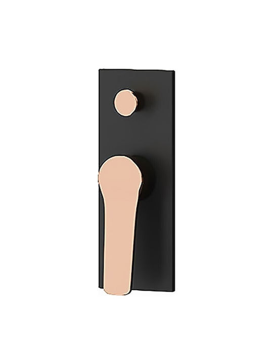 Karag Andare Built-In Mixer for Shower with 2 Exits Nero/Rose Gold