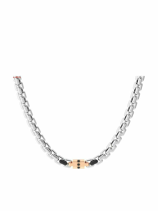 Rosso Amante Steel Necklace with Zircon Black