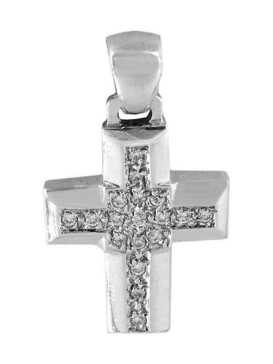 Mertzios.gr White Gold Cross 14K