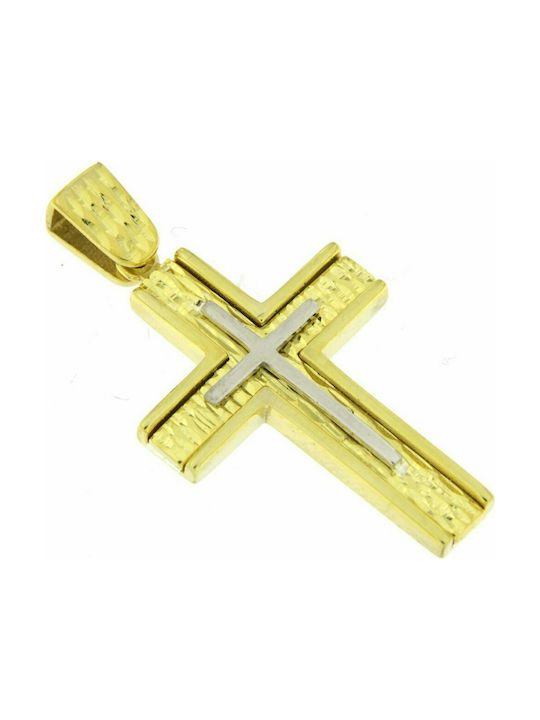 Mertzios.gr Gold Cross 14K Double Sided