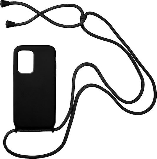Sonique Carryhang Back Cover Silicone 0.5mm with Strap Black (Galaxy S20 Ultra)