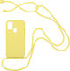 Sonique Carryhang Umschlag Rückseite Silikon 0.5mm mit Band Gelb (Galaxy A21s)