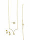 Mertzios.gr Set mit Halskette , Ohrringe & Ring aus Gold 14K mit Steinen