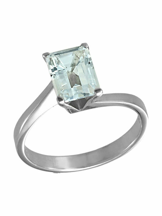 Filva Oro Einzelner Stein aus Weißgold 14K mit Aquamarin
