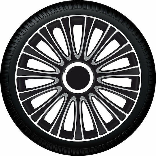 4Racing Σετ Τάσια Αυτοκινήτου Lemans 4τμχ 14" Μαύρο-Ασημί