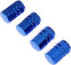 Car Tire Valve Caps Aluminum Blue 4pcs