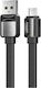 Remax Braided / Flat USB 2.0 to micro USB Cable Μαύρο 1m (RC-154M)