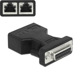 DeLock Konverter Serienmäßig männlich zu RJ-45 2x weiblich Schwarz 1Stück (66806)