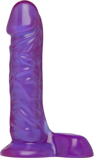 Doc Johnson Crystal Jellies Ballsy Super Cock Ρεαλιστικό Dildo με Όρχεις Purple 20cm