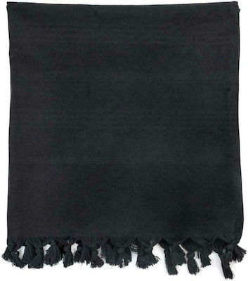 Pennie Klima Beach Towel Cotton Black with Fringes 170x90cm.