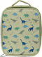 A Little Lovely Company School Insulated Kids' Lunch Handbag Green Dinosaurs 24x9x29cm