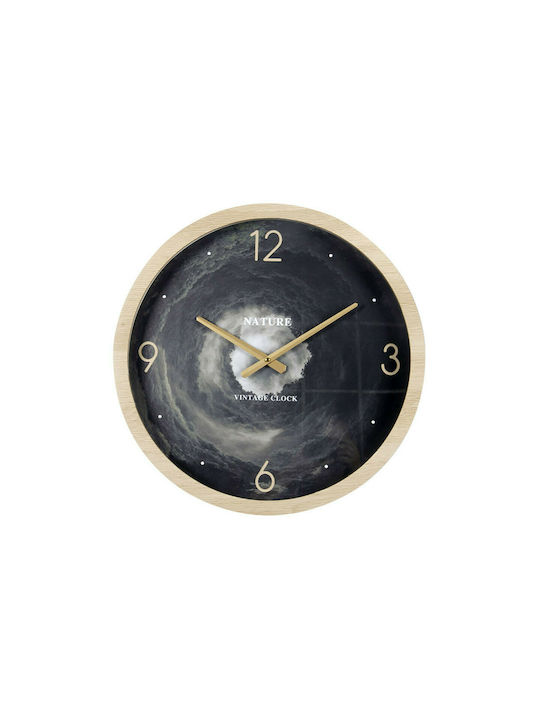 InTheBox Wall Clock Wooden Black/ Grey Ø50cm