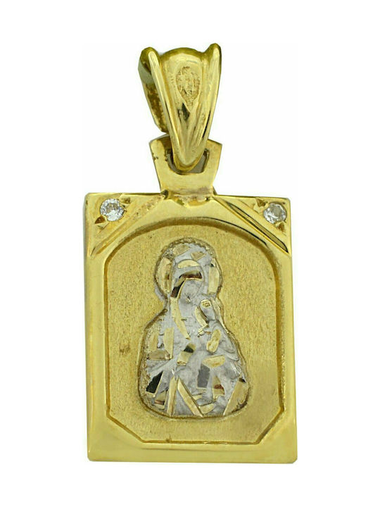 Mertzios.gr Pendant Kids Talisman with Virgin Mary from Gold 14K ME130218525X