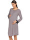 Vamp Long Nightgown for Breastfeeding Blue