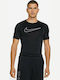 Nike Pro Herren Sport T-Shirt Kurzarm Dri-Fit Schwarz
