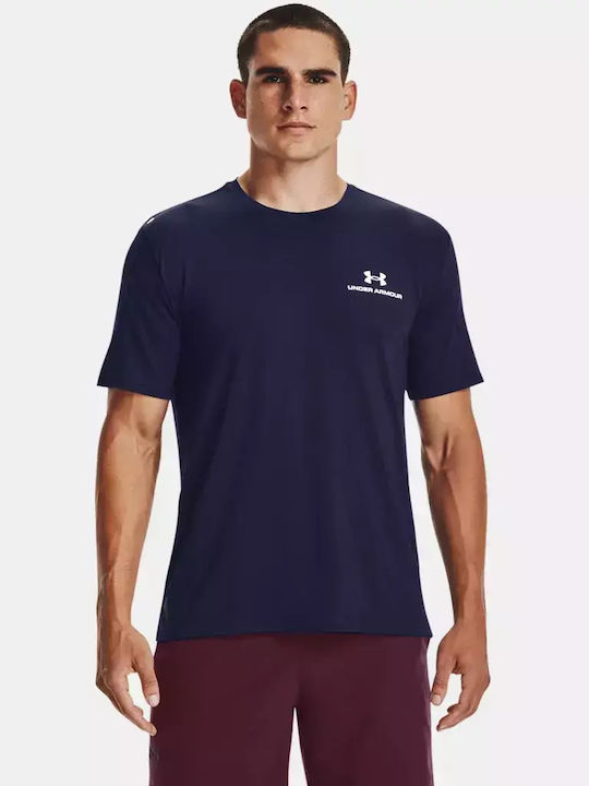 Under Armour Rush Energy Ανδρικό T-shirt Navy Μπλε με Λογότυπο