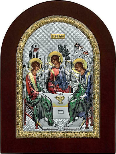 Prince Silvero Εικόνα Αγία Τριάδα Ασημένια 15x21εκ.