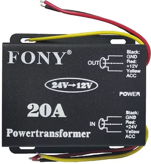 Μετασχηματιστής Αυτοκινήτου από 24V σε 12V FONY FO-20A