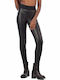 Täglich Frauen Lang Leggings Hochgeschnitten Schwarz