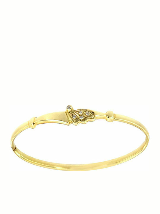 Mertzios.gr Bracelet Handcuffs made of Gold 14K with Zircon