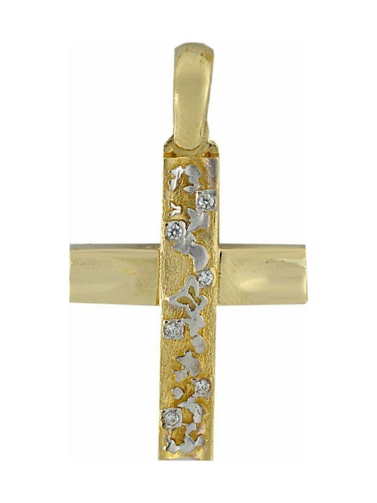 Mertzios.gr Gold Cross 14K Double Sided