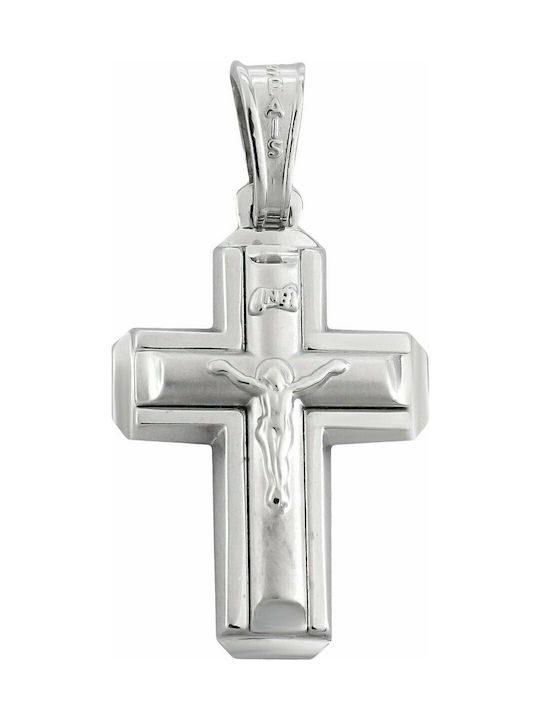 Mertzios.gr White Gold Cross 14K with the Crucified