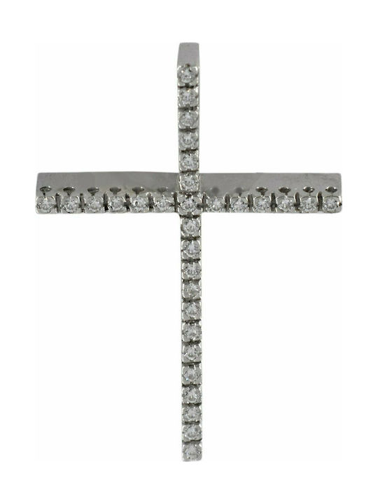 Mertzios.gr White Gold Cross 14K