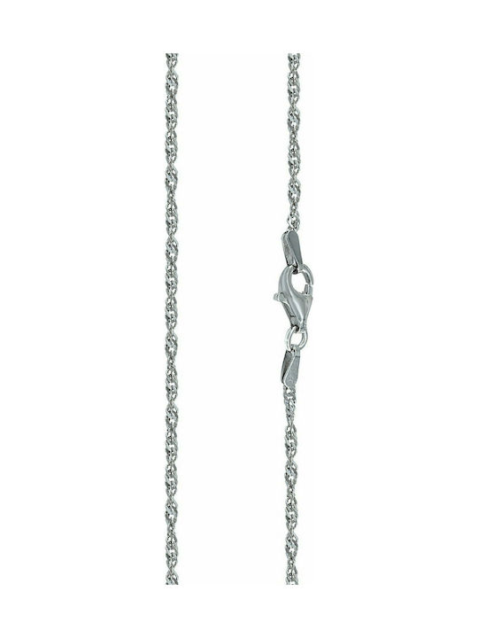 Mertzios.gr Silberne Kette Nacken Spirale mit einer Länge von 45cm