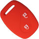 Silicone Car Key Cover Case with 2 Buttons for Honda Red