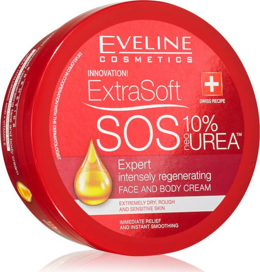 Eveline Extra Soft SOS Cremă de Corp Hidratantă cu 10% Uree pentru Pielii Uscate/Foarte Uscate și Sensibile 175ml
