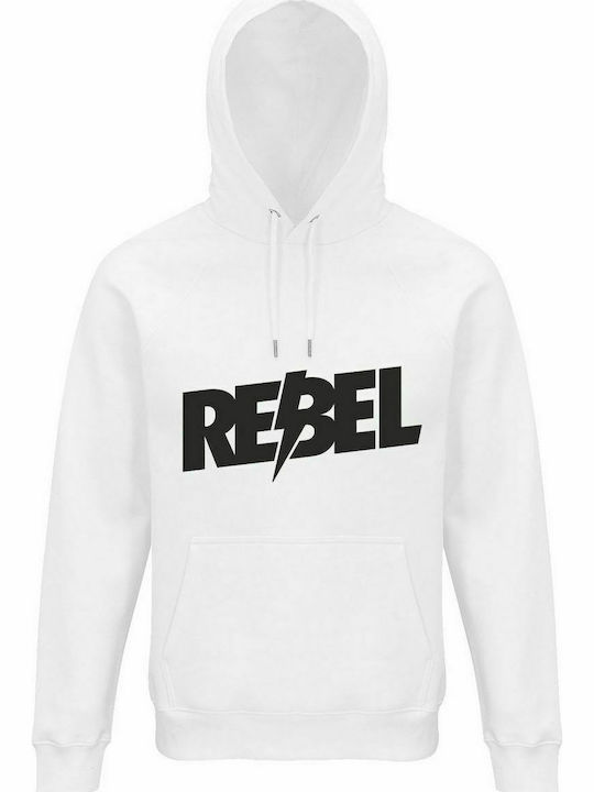 Unisex Hoodie, Organic "Rebel", White