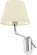 Faro Barcelona Klassisch Leuchte Wand mit Fassung E27 und Schalter Weiß 21.5x29cm